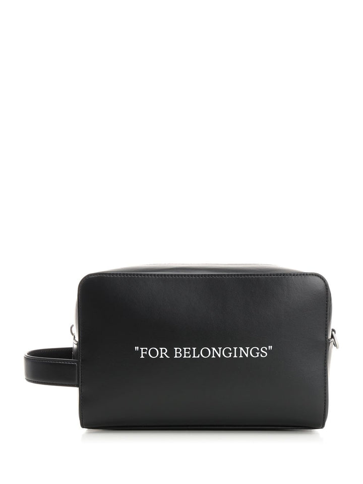 Off-White Beauty Case With Lettering Small leather goods - Nero | 4b73366db8a527c79dc39389704fe7c49644dc6f