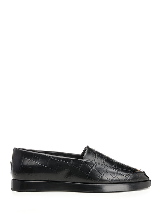 Croccodile Loafer Scarpe Basse Nero
