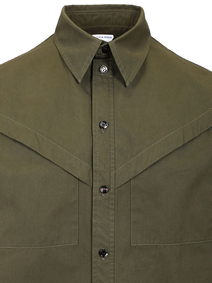 Bottega Veneta Lightweight Cotton Twill Shirt Shirts - Verde | ab16b1da2651b7fff9efd2de3397da183ec80ae4