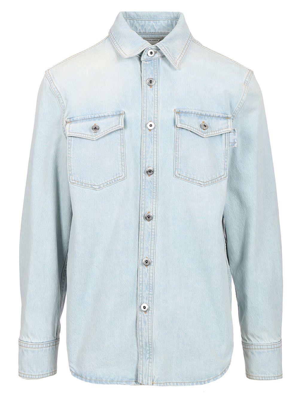 Bottega Veneta Extra Bleach Wash Denim Shirt Casual - Light blue | c9dc2b2dec187a4049283c1bdaaf4e60b0267588