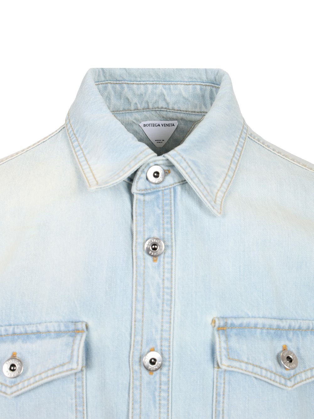 Bottega Veneta Extra Bleach Wash Denim Shirt Casual - Light blue | 71e0bf529bad9beb53122d0ab53c0f03ab4f4564