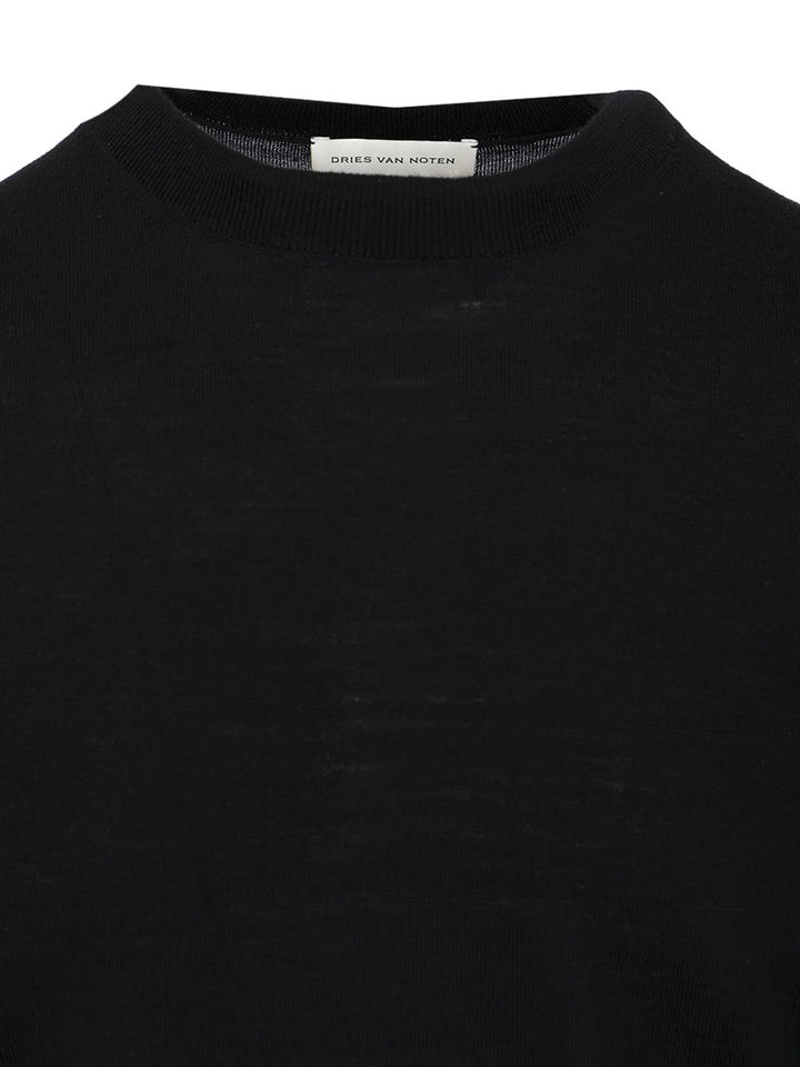 Dries Van Noten Merino Wool Sweater Knitwear - Nero | 4512f335e2d21c0734acf92ef1c1527ec9b10669