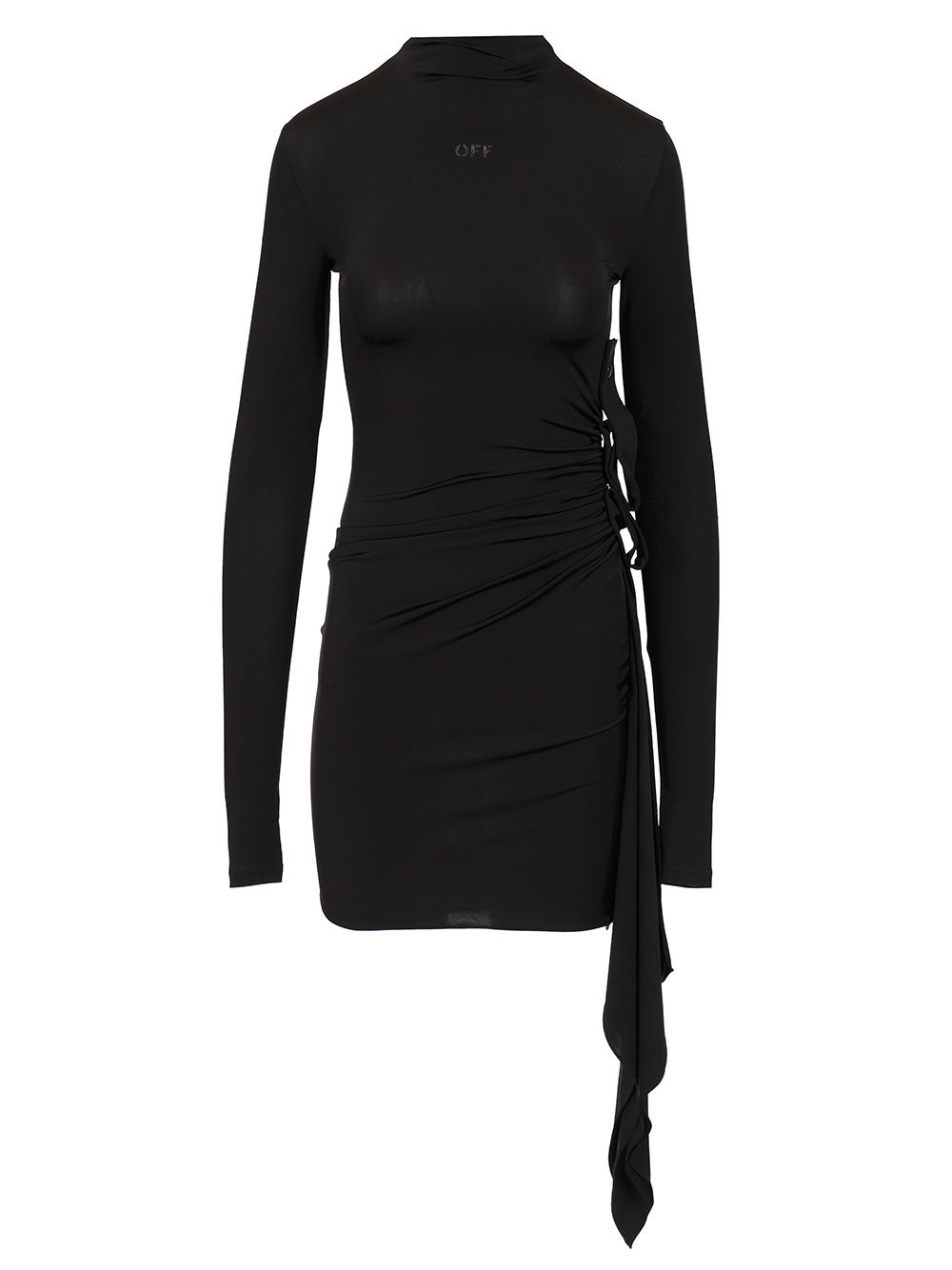 Off-White Sec Skin Draped Mini Dress Ls Black - Bl Abiti - Nero | 9862e673e0ac1e298a7f245ff7bb96c870d6bc5d