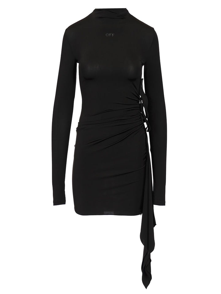 Off-White Sec Skin Draped Mini Dress Ls Black - Bl Abiti - Nero | 9862e673e0ac1e298a7f245ff7bb96c870d6bc5d