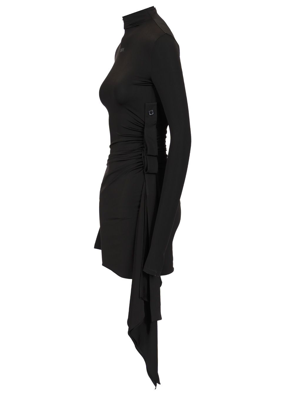 Off-White Sec Skin Draped Mini Dress Ls Black - Bl Abiti - Nero | 8093d994be3688b5bb2f6de3e56b0909dd349615