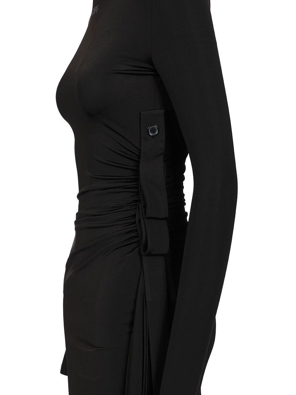 Off-White Sec Skin Draped Mini Dress Ls Black - Bl Abiti - Nero | 86fbd57183c4f4e1da71951f5d4868115eb79b6e