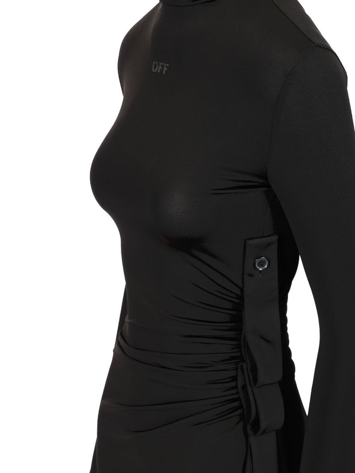 Off-White Sec Skin Draped Mini Dress Ls Black - Bl Abiti - Nero | 7f5f4a7a28611da9f7ea9da374e1efc772a7d085