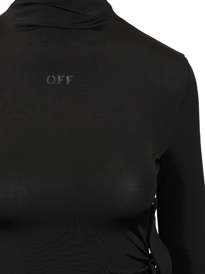 Off-White Sec Skin Draped Mini Dress Ls Black - Bl Abiti - Nero | db419fb13423ed299a7c4ddd5d12e2e65237b46a