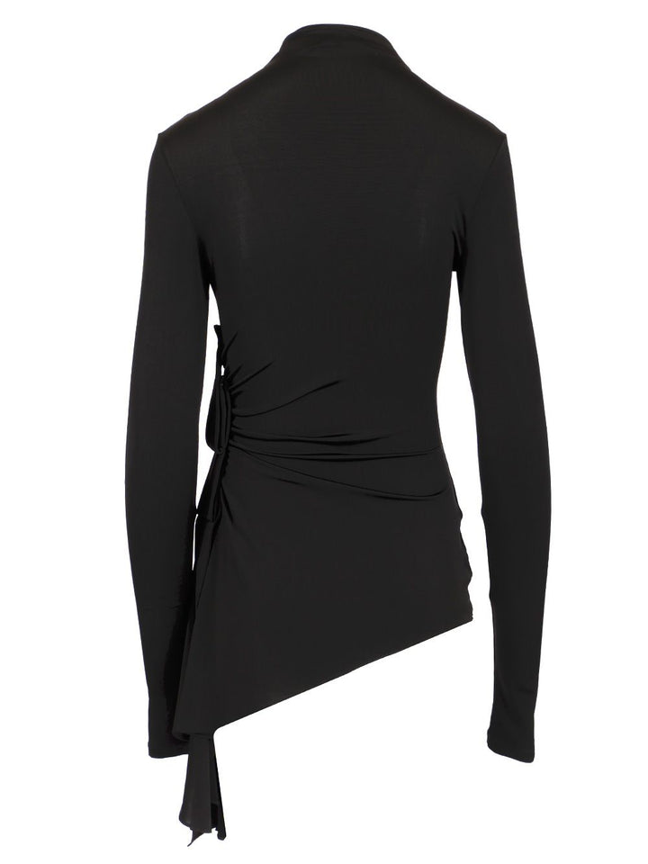 Off-White Long Sleeve Draped Top Top - Nero | 450df66fa0d9af40011e38807ff8a0b1077df7e1