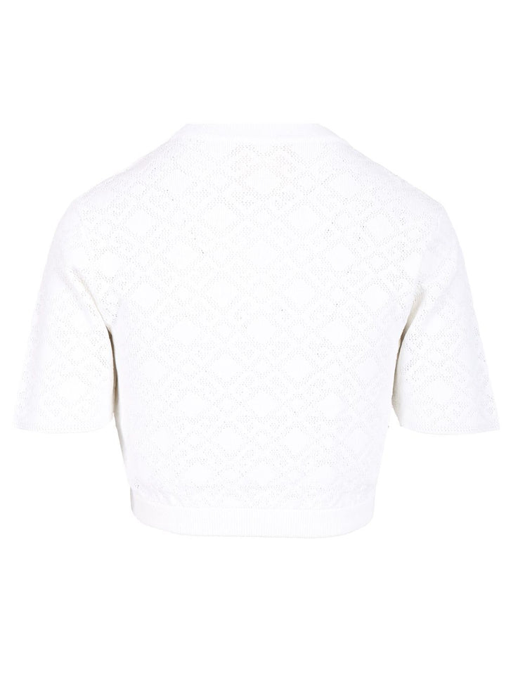 Givenchy Crop Sweater Knitwear - Bianco | 6b02a2255f276f379562689d2d87650a16e1857a