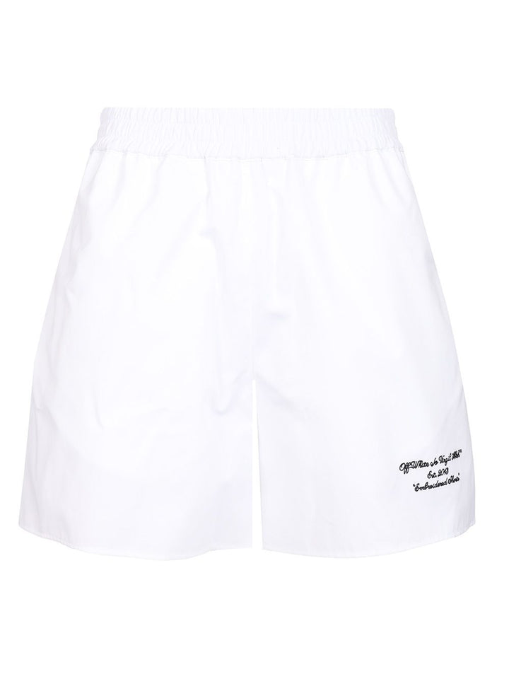Off-White Popeline Shorts Trousers - Bianco | 25417871d4e6058ace085dcdc741641a41c63903