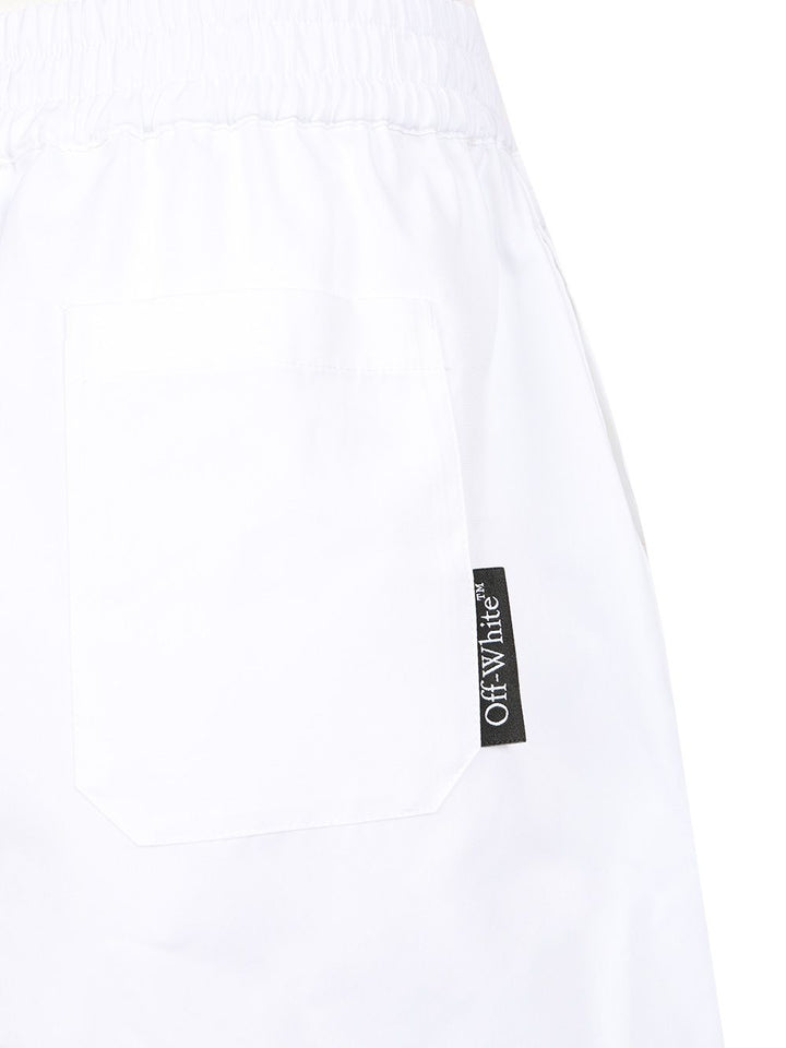Off-White Popeline Shorts Trousers - Bianco | 178f9a64d0d7646aaad0dddf6552ad087a450d96