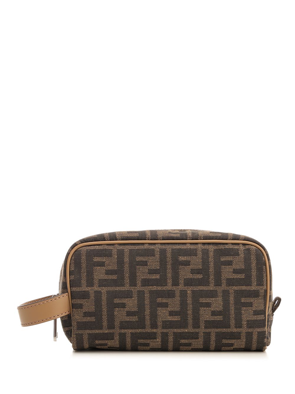 Fendi Beauty Case In Ff Jacquard Fabric Small leather goods - Marrone | fdb35991c24627a1c1f47891b22f7063f76bd46c