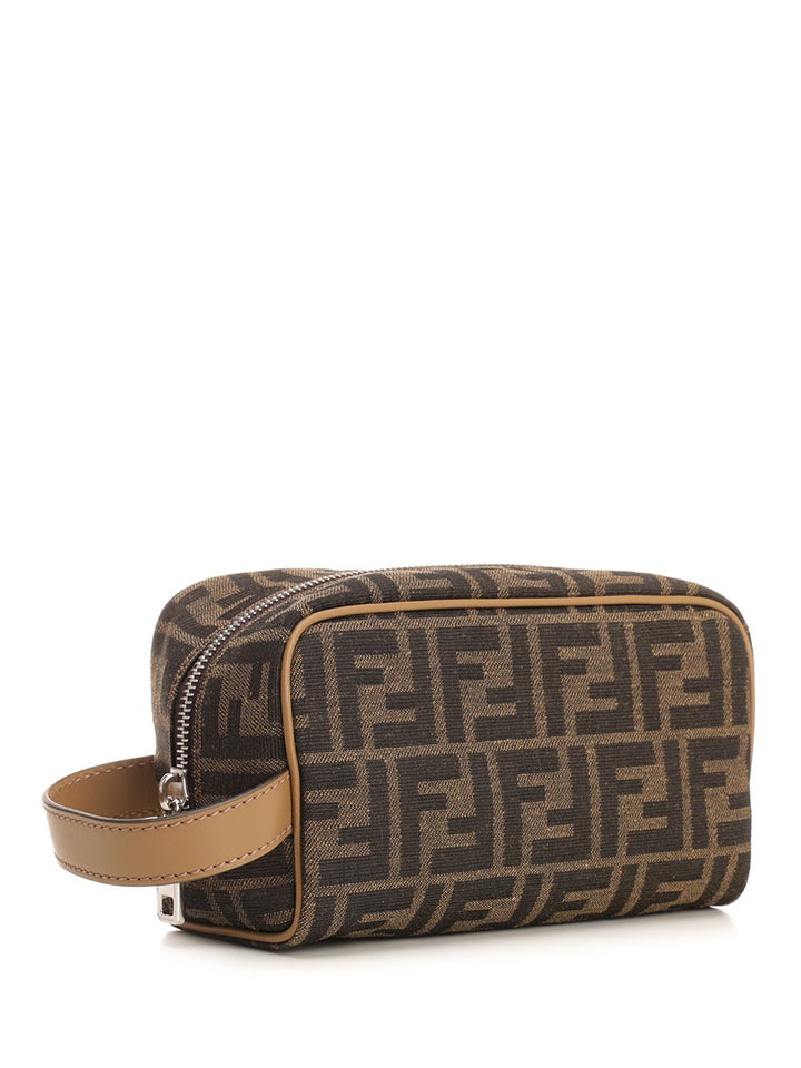 Fendi Beauty Case In Ff Jacquard Fabric Small leather goods - Marrone | ecfaa9d1b2f9c4eaa8241110c10cf72334ecefda