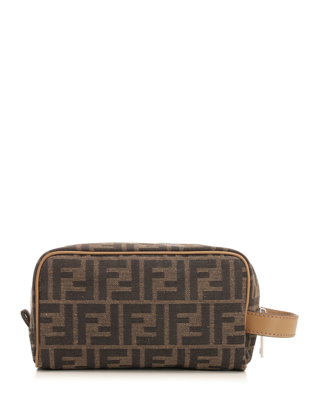 Fendi Beauty Case In Ff Jacquard Fabric Small leather goods - Marrone | f127590a70380a3870c22f8458459ad603b8d8f5