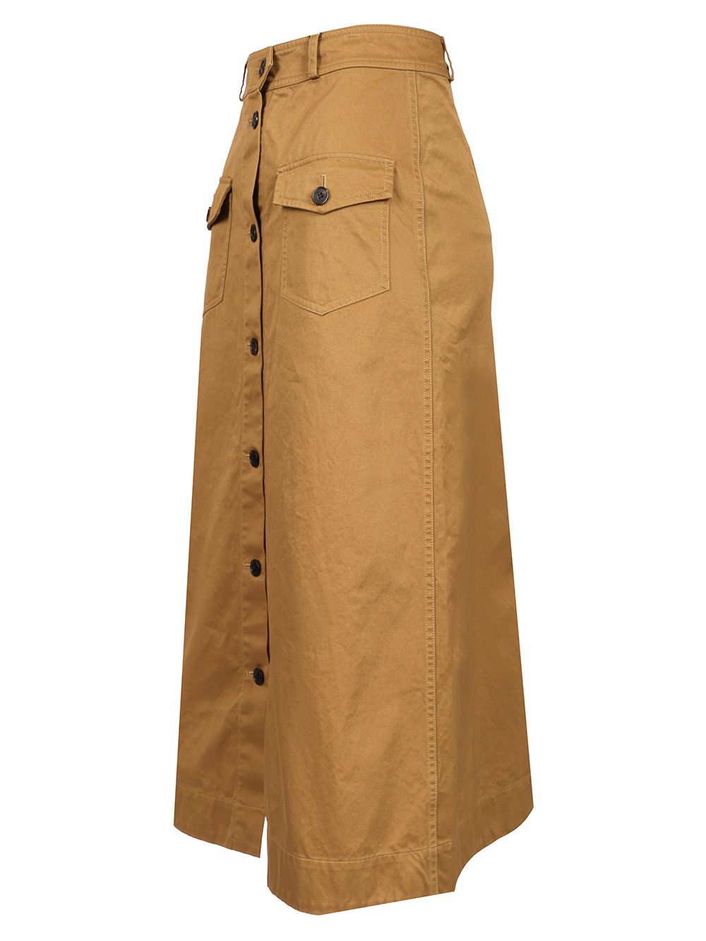 Saint Laurent Cotton Midi Skirt Gonne - Marrone | e8e363e4be103e92af430672c17e9b914fe24375