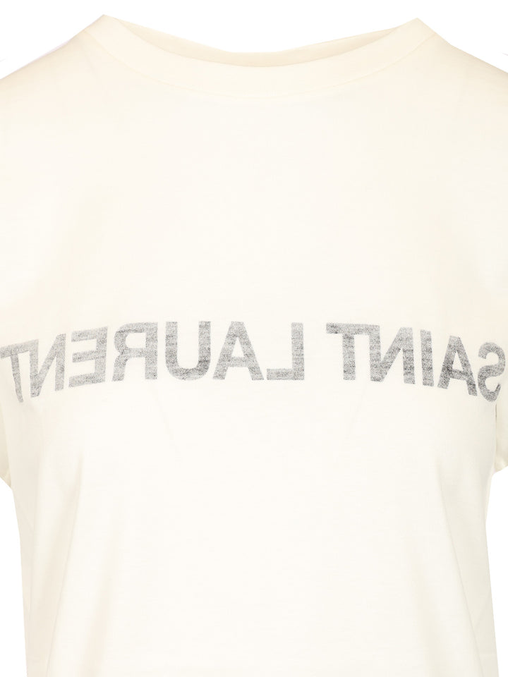 Saint Laurent Cotton Jersey T-Shirt - Bianco | 94d20eccb66043250d30dba9661d7ac0b4e8b240