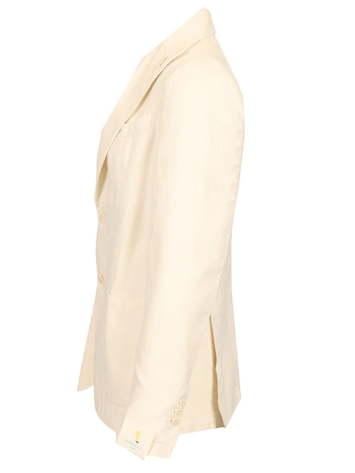 Guarinucci Cotton Linen Blazer Giacche - Bianco | 29ff98715b5aa407fd9ecd1fc87699af8d950a50