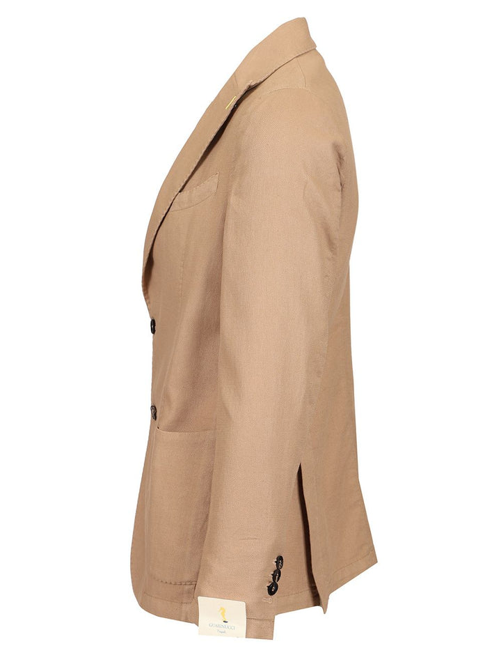 Guarinucci Cotton Linen Blazer Giacche - Beige | e11e7e7384e4ad7796bf2548b841c4b610cbf962