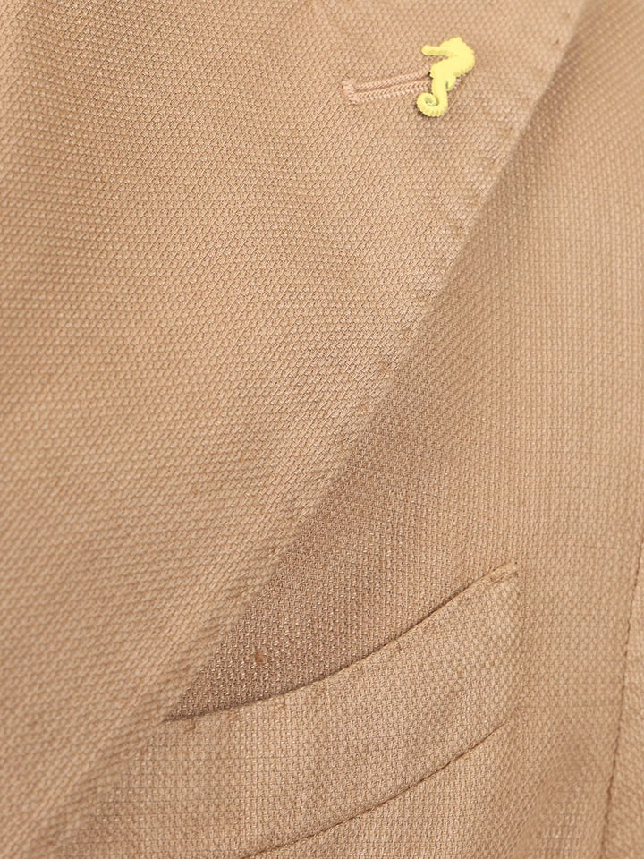 Guarinucci Cotton Linen Blazer Giacche - Beige | f1b746f16bc1b487a26deb4e3a2a8dcd4298c518