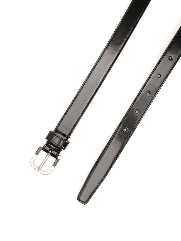 Saint Laurent Brushed Leather Belt Cinture - Nero | d858e586e7689655bbe0a0a02ef09bdd4356ac45