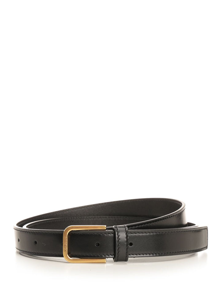 Saint Laurent Minimalist Smooth Leather Belt Cinture - Nero | 8982a554080e0c42766fe6af29565d0456addb87