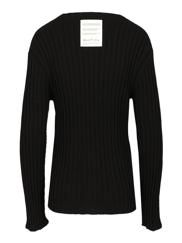 Acne Studios Crew Neck Sweater Knitwear - Nero | 066594fd6f3149f0d2bf2a1dccf96ef3fc41b2cb