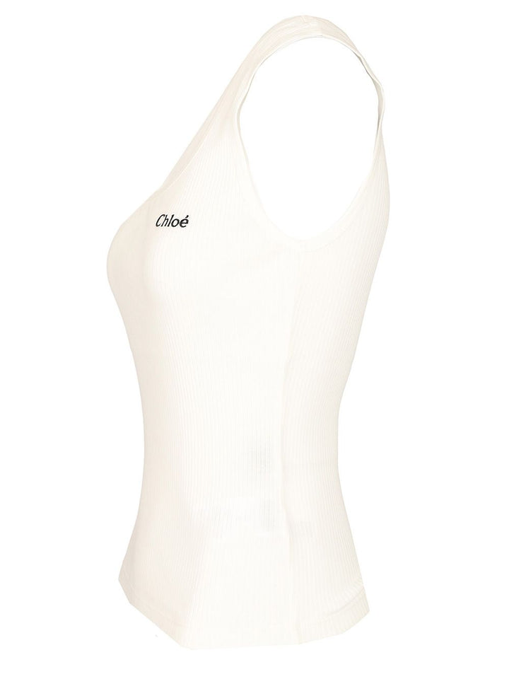 Chloe' Ribbed Stretch Jersey Top - Bianco | e7f4be6961319f3ee1e617de5e454ca97d262ffe