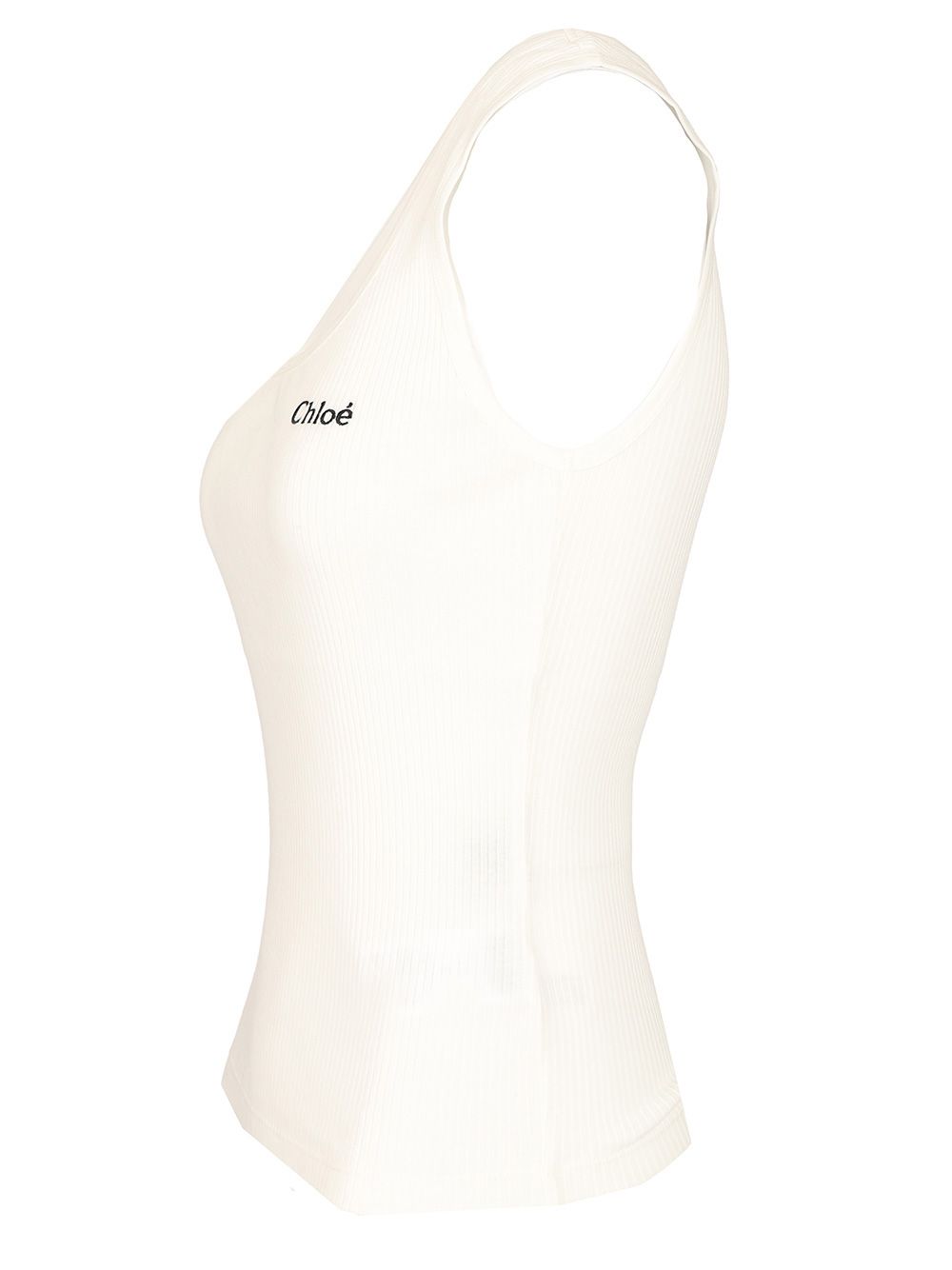 Chloe' Ribbed Stretch Jersey Top - Bianco | e7f4be6961319f3ee1e617de5e454ca97d262ffe