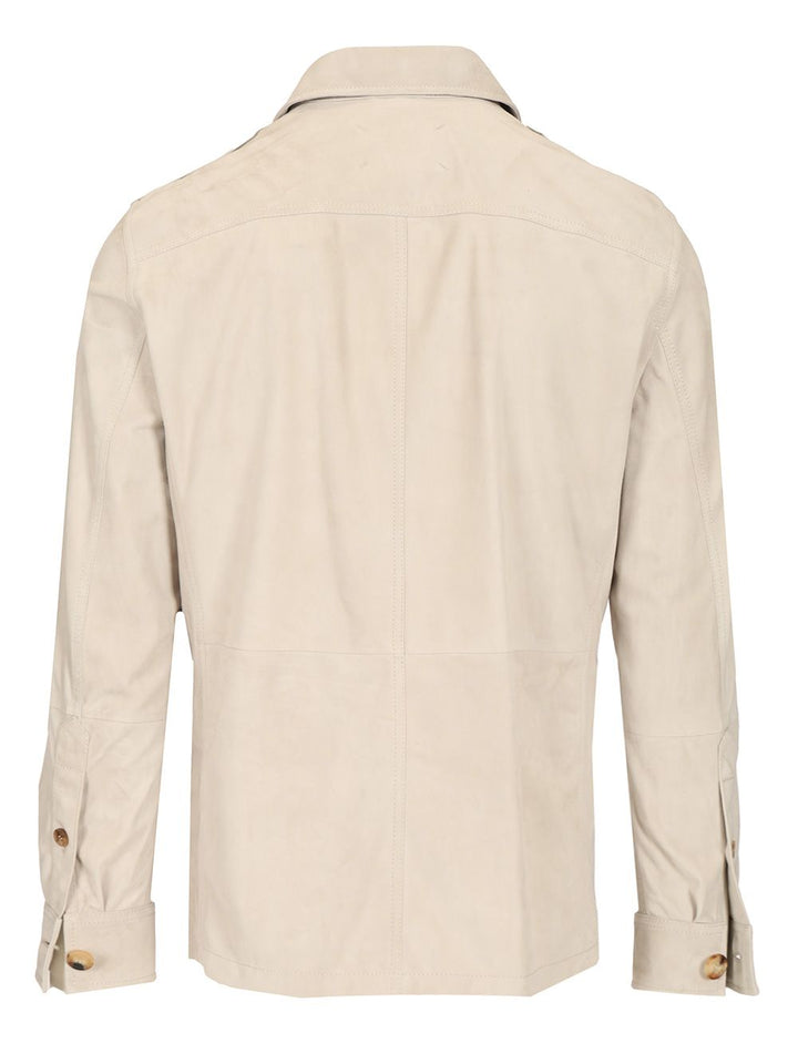 Brunello Cucinelli Suede Safari Jacket Giacche - Beige | dbde538cdf23d69efacd920e51b2acf414f8b5bb