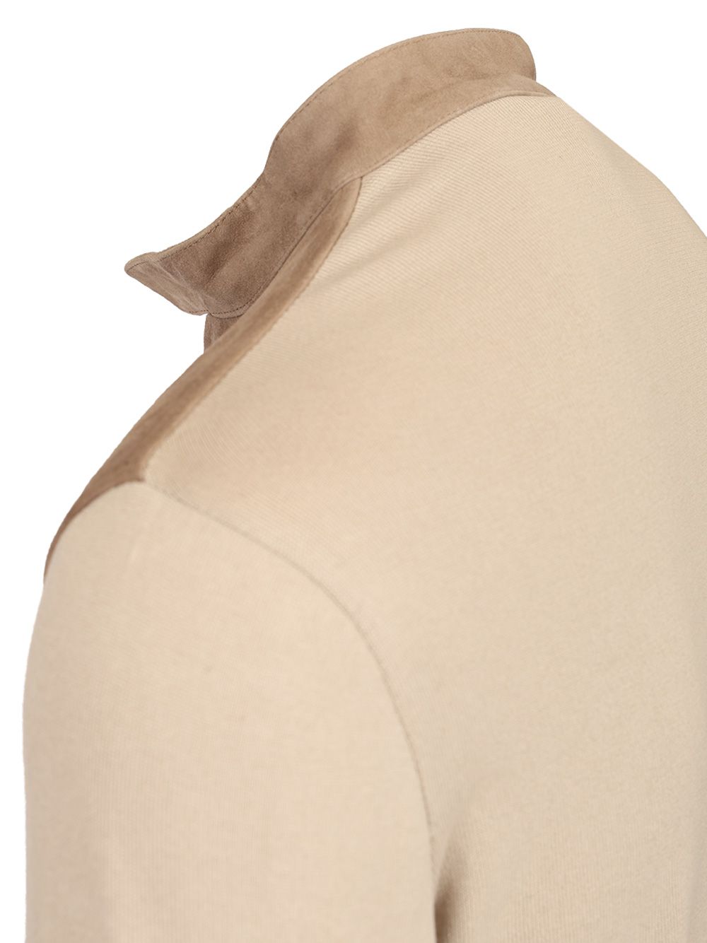 Al Duca D'Aosta 1902 Suede Jacket With Knitted Sleeves Knitwear - Beige | 542f0b6b5b10c8cc5814d7b043dc88b0edbe1f1c