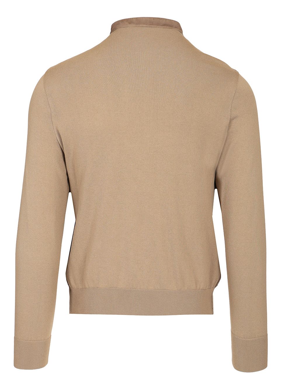 Al Duca D'Aosta 1902 Suede Jacket With Knitted Sleeves Knitwear - Beige | ead9315f2ff84374fe11f50304825cef2b960c6b