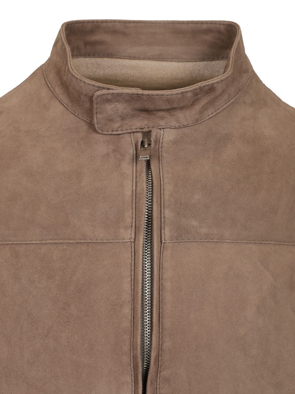 Al Duca D'Aosta 1902 Suede Jacket With Knitted Sleeves Knitwear - Beige | 39cee62707edfda99617914132eb89610b837706