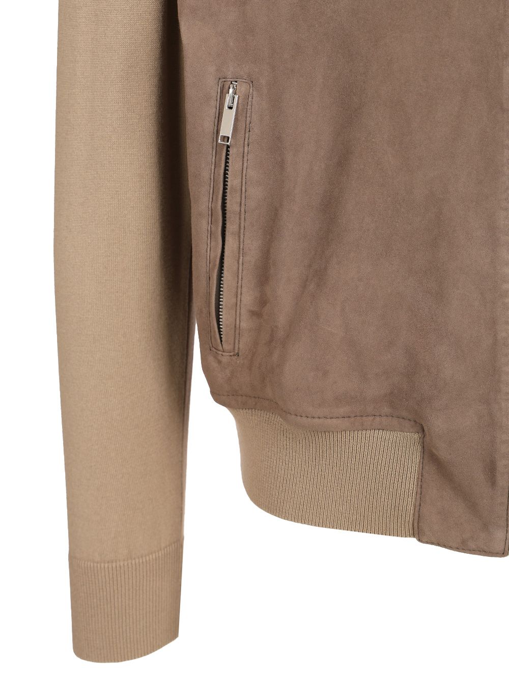 Al Duca D'Aosta 1902 Suede Jacket With Knitted Sleeves Knitwear - Beige | af1960417982ccbec3988fda536779115f8f7fa5