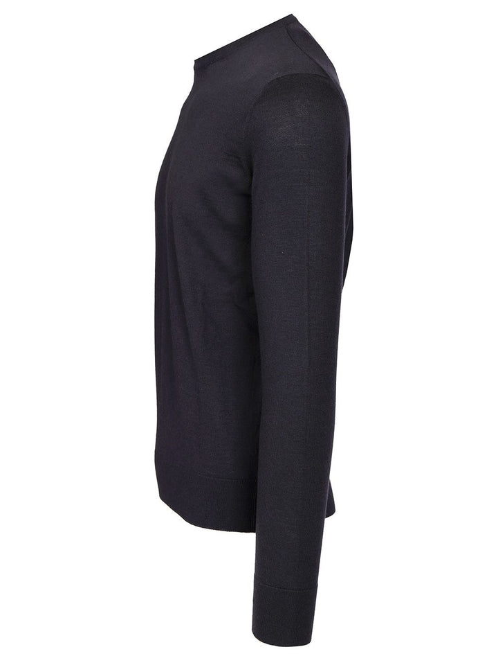 Ermenegildo Zegna Cashmere And Silk Crewneck Sweater Knitwear - Blu | 9bd117e04f72eb6c01b23d55c5ddf92821b94e8c