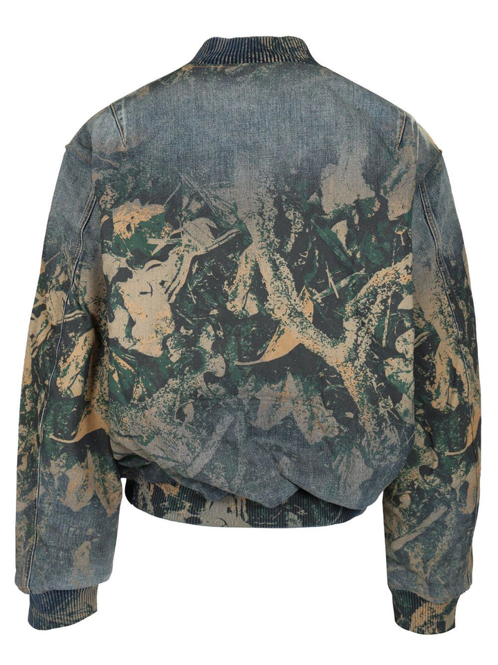 Acne Studios Denim Bomb Jacket With Camo Details Giacche - Marrone | 382e41dda2f9468ee800e2fee3cbb0cfeb376a25