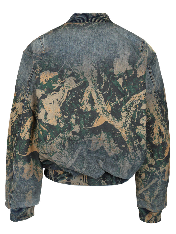 Acne Studios Denim Bomb Jacket With Camo Details Giacche - Marrone | 79c4c77b94accf4b303fa6bf0b7560421a3143a6