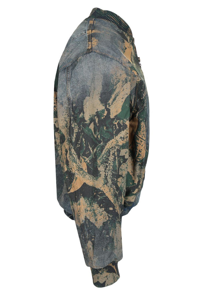 Acne Studios Denim Bomb Jacket With Camo Details Giacche - Marrone | 0c74be6447ffc46ddb1c32ad02a50e29cd32fdb5