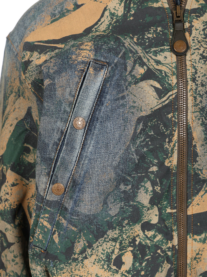 Acne Studios Denim Bomb Jacket With Camo Details Giacche - Marrone | 7106ffb655c3ecc4ec19c8c16ef20bcc0e4fc56e