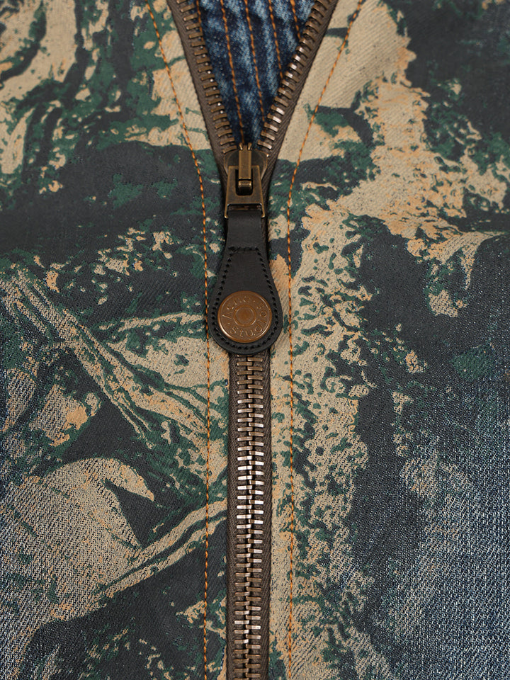 Acne Studios Denim Bomb Jacket With Camo Details Giacche - Marrone | 2f156f96c8412b270f144e87793ea96e72919100