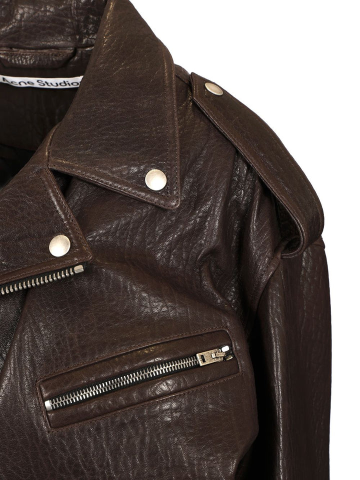 Acne Studios Leather Jacket Giacche - Marrone | 28ef21aef279cf86b74dcdf8d511ee91eb747974