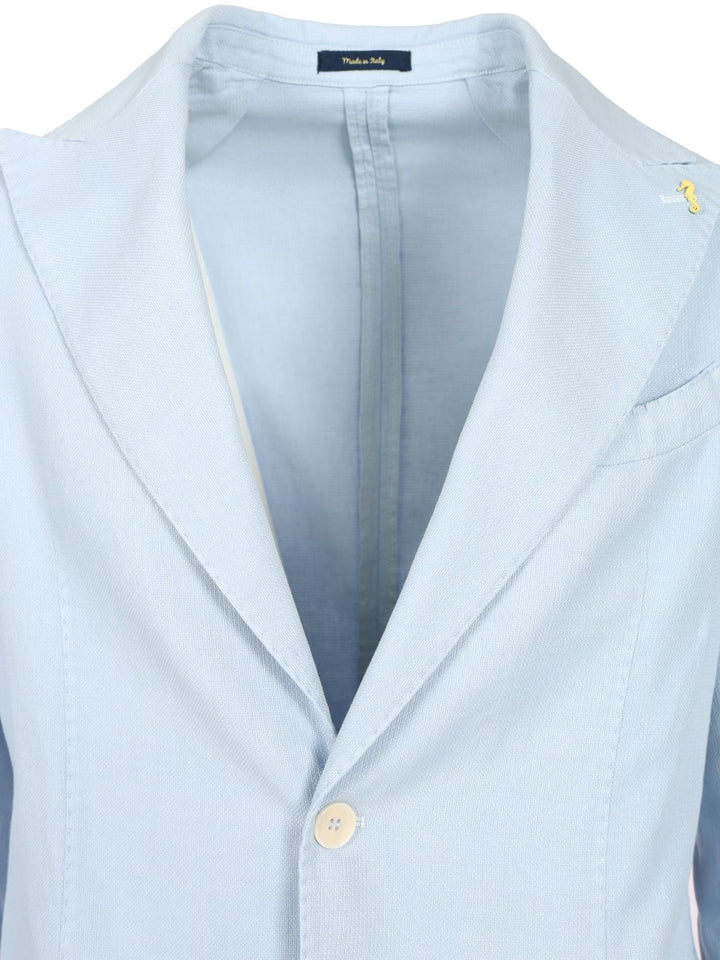 Guarinucci Cotton Linen Blazer Giacche - Light blue | 39db83d0c7b990846d5b63c1402c4f400111318f
