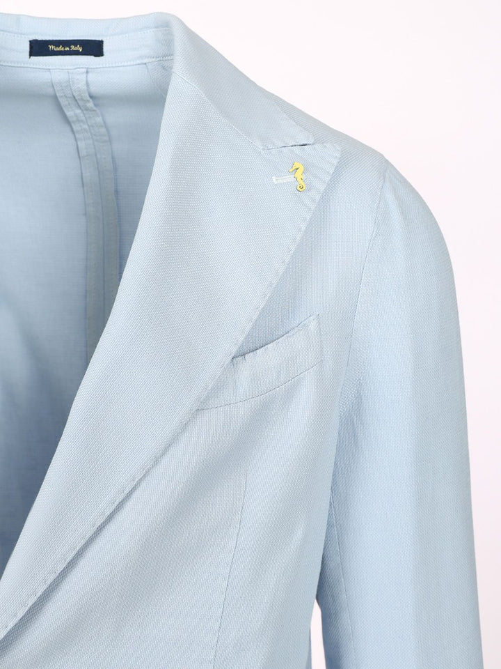 Guarinucci Cotton Linen Blazer Giacche - Light blue | 2788b992088cd9fabea448beed108bc7b0f7b701