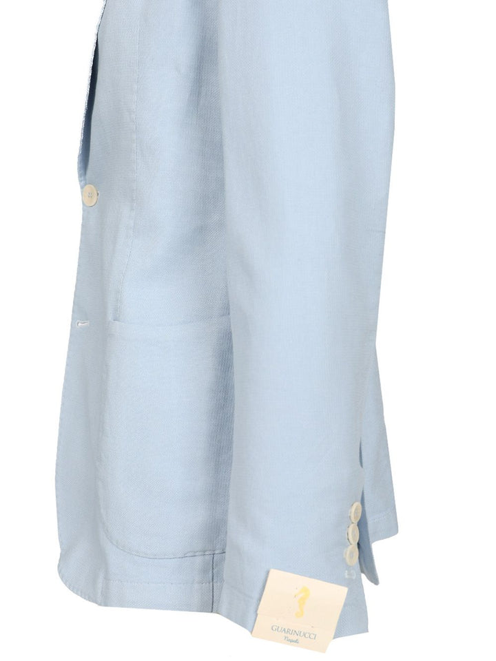 Guarinucci Cotton Linen Blazer Giacche - Light blue | f71f808f174d9ad8a8225b8c42d38ce83ad960c3