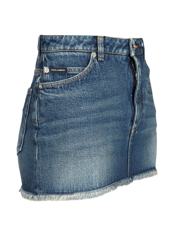 Dolce & Gabbana Denim Mini Skirt Gonne - Blu | ea6f608cb1dd957eb9894805f73bd806c30bbee4