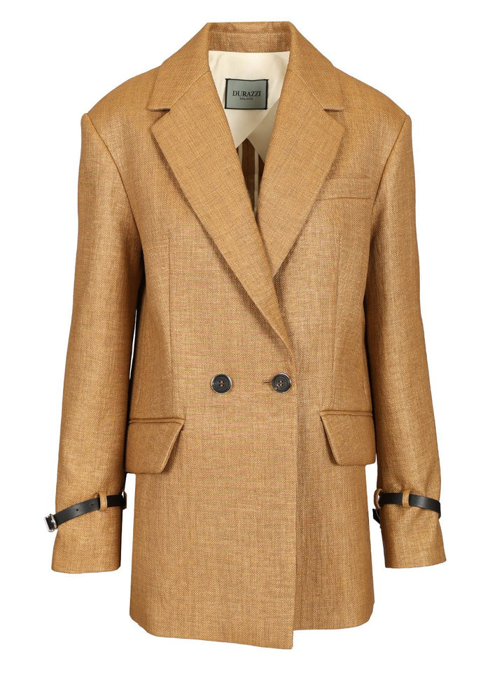 Durazzi Milano Double Breasted Tailored Jacket Giacche - Beige | f3a94227691109ec25609851a537d72b74acd52a