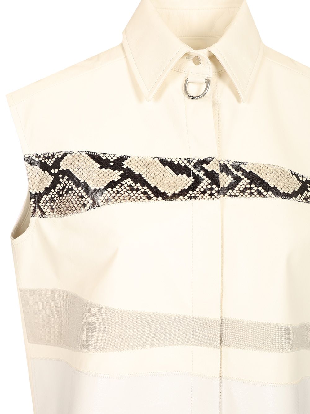 Durazzi Milano Sleeveless Leather Shirt Shirts - Bianco | 03b2ab2bc192588437b08cec80fe54bc9bbf7587