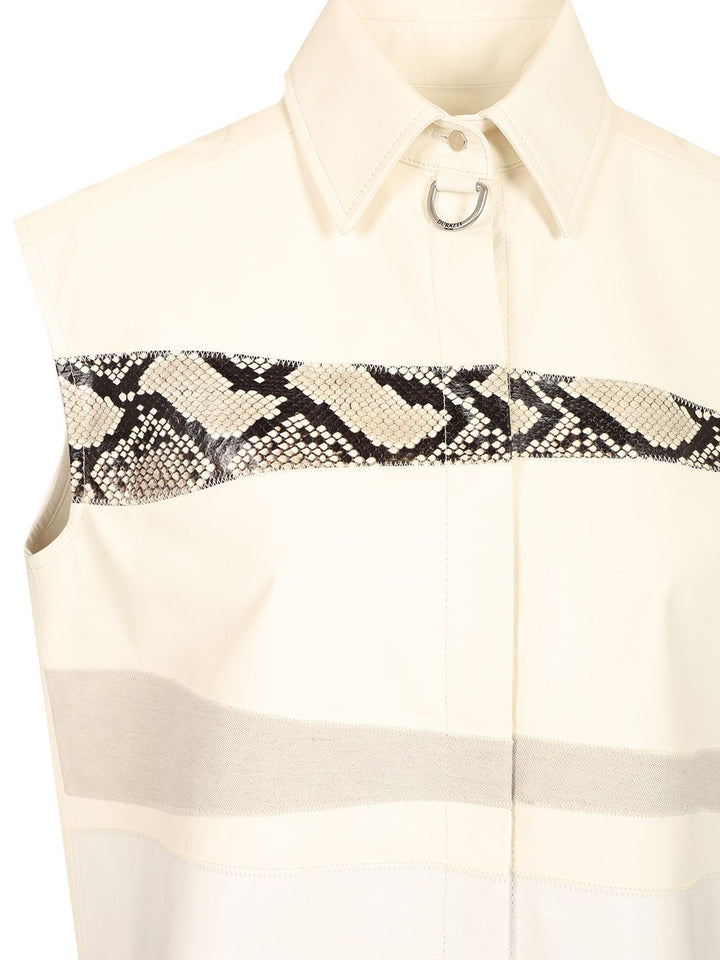 Durazzi Milano Sleeveless Leather Shirt Shirts - Bianco | 03b2ab2bc192588437b08cec80fe54bc9bbf7587