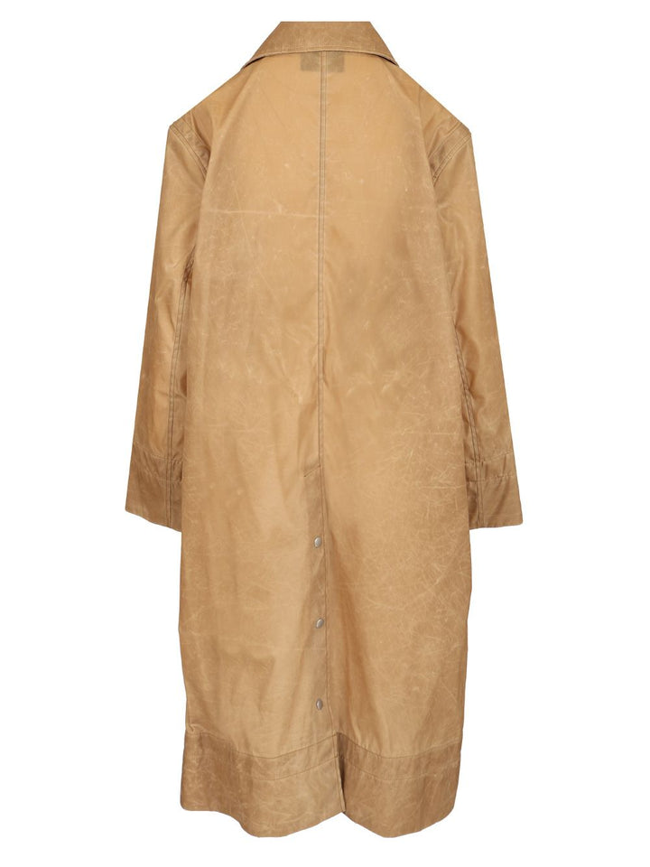Durazzi Milano Leather Effect Raincoat Coats - Beige | 3bb1f5ee4e55ea3d47d21312103feec973be3fd1