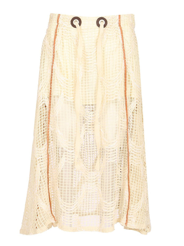 Mesh Midi Gonne Bianco